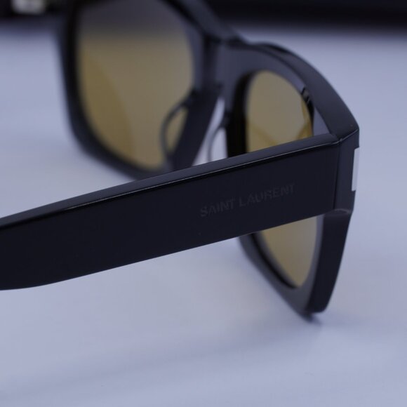 Saint Laurent SL402 010 Square Sunglasses - Black/Yellow main image 6